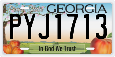 GA license plate PYJ1713