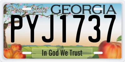 GA license plate PYJ1737