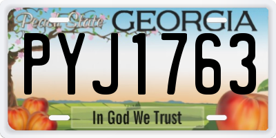 GA license plate PYJ1763