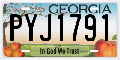 GA license plate PYJ1791