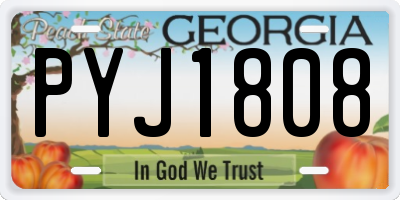 GA license plate PYJ1808