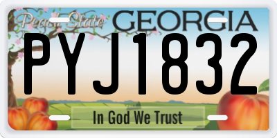GA license plate PYJ1832