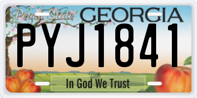 GA license plate PYJ1841