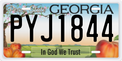 GA license plate PYJ1844