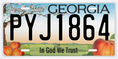 GA license plate PYJ1864