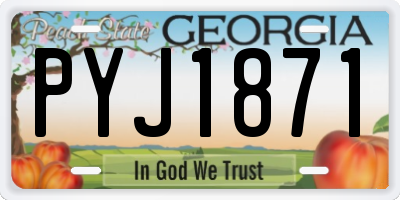 GA license plate PYJ1871