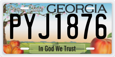 GA license plate PYJ1876