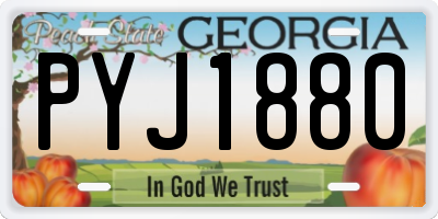 GA license plate PYJ1880