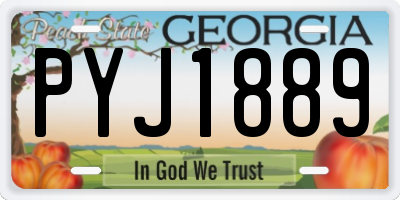 GA license plate PYJ1889