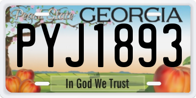 GA license plate PYJ1893