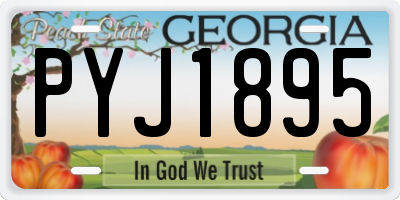GA license plate PYJ1895