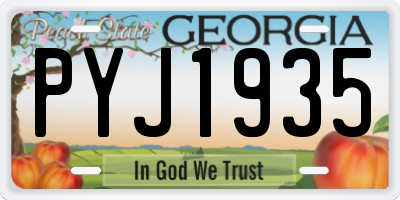 GA license plate PYJ1935
