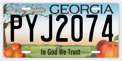 GA license plate PYJ2074