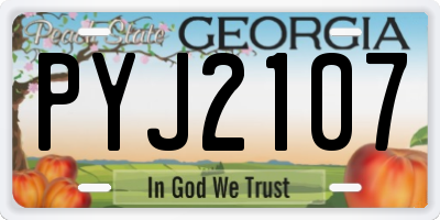 GA license plate PYJ2107