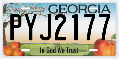 GA license plate PYJ2177