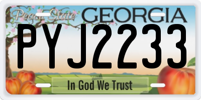 GA license plate PYJ2233