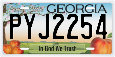 GA license plate PYJ2254