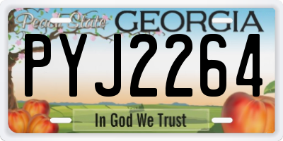 GA license plate PYJ2264