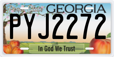 GA license plate PYJ2272