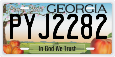 GA license plate PYJ2282