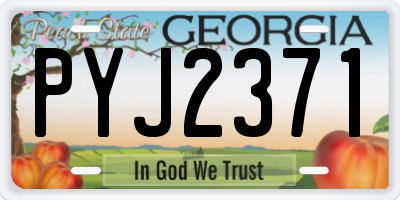 GA license plate PYJ2371