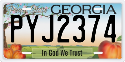 GA license plate PYJ2374