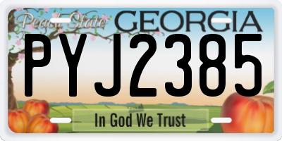 GA license plate PYJ2385