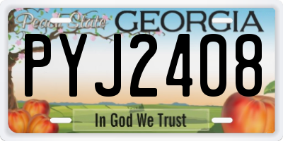 GA license plate PYJ2408