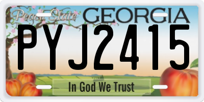 GA license plate PYJ2415