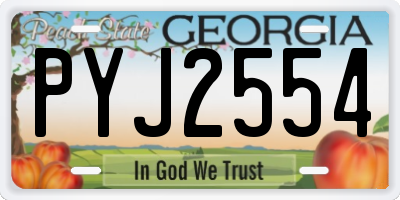 GA license plate PYJ2554