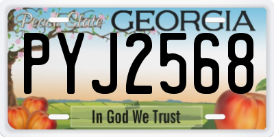 GA license plate PYJ2568
