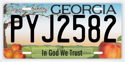 GA license plate PYJ2582
