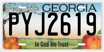 GA license plate PYJ2619