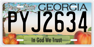 GA license plate PYJ2634