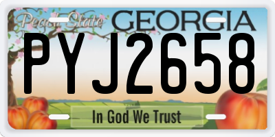 GA license plate PYJ2658