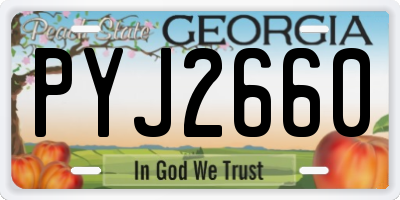 GA license plate PYJ2660