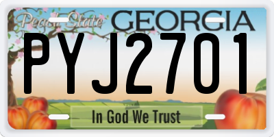 GA license plate PYJ2701