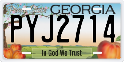 GA license plate PYJ2714