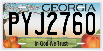 GA license plate PYJ2760