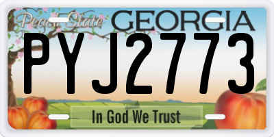 GA license plate PYJ2773