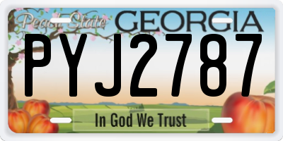 GA license plate PYJ2787