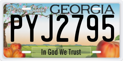 GA license plate PYJ2795
