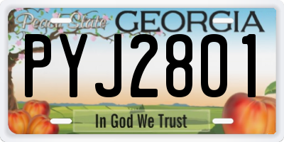 GA license plate PYJ2801