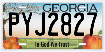 GA license plate PYJ2827