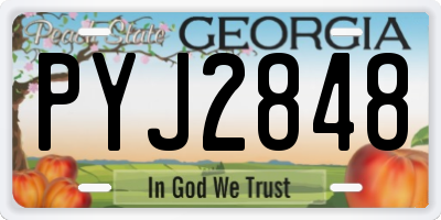 GA license plate PYJ2848