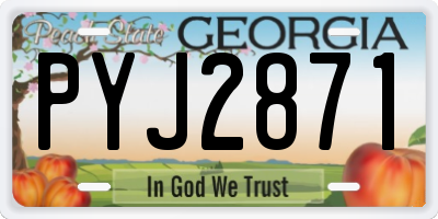 GA license plate PYJ2871