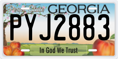 GA license plate PYJ2883