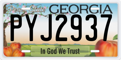 GA license plate PYJ2937