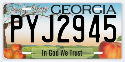 GA license plate PYJ2945
