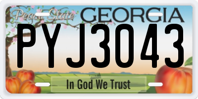 GA license plate PYJ3043